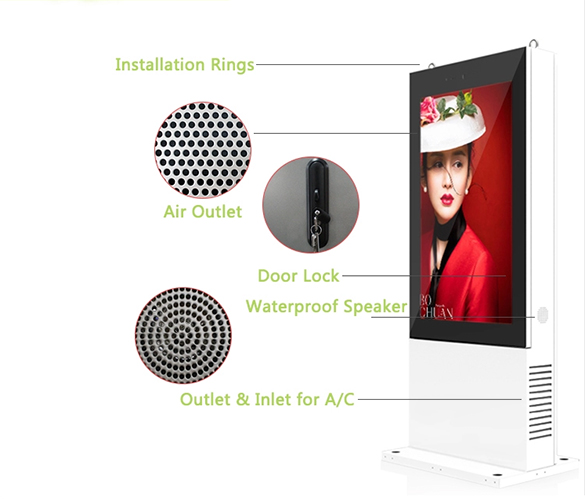 Waterproof 55 Inch 2500 Nits Outdoor Digital Signage