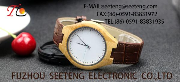 Quality wholesale   Pu watch  wooden watches alloy case  quartz watch fashion watch concise style pu strap for sale