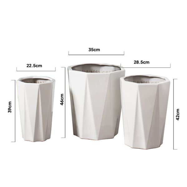 wholesale nordic garden large big size flower pots home decoration white modern ceramic outdoor indoor plant pots