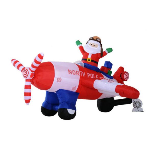 Inflatable Christmas Santa Claus Flying Airplane / Air Blown Inflatable Old Man