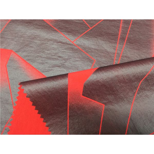 Abstract Geometry PU Printed Garment Leather Fabric 0.1mm For Wadded Jacket