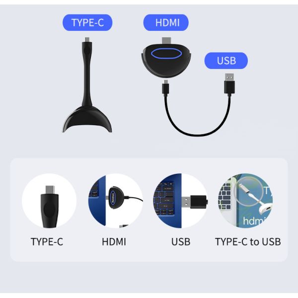 Type C BYOD Wireless Presentation 4K ，Airplay Hdmi Dongle For Huawei