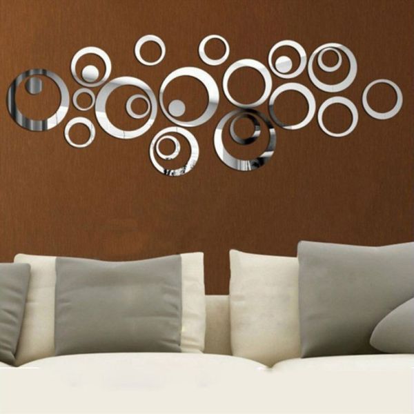 Echo-friendly and Kraft Sticker 3D Acrylic Three-dimensional Mirror Wall Stickers for Circular Home Decoration in Design