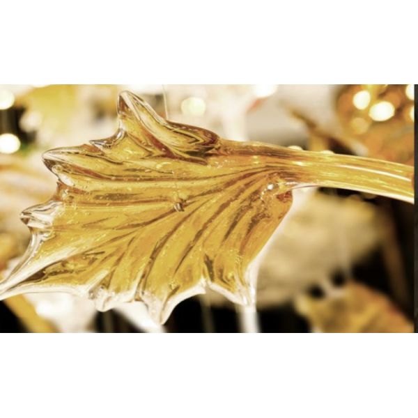 Large Chandeliers High Ceilings Fixture Restaurant Table Handmade Murano Glass Lighting Indoor Light Maple Leaf Chandelier