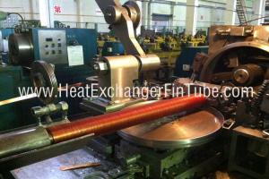 China Helicoidal Groove Cooling Embedded Fin Tube Machine , G Type Alu & Copper wholesale