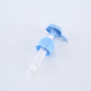 Ribbed 28mm Blue Soap Dispenser Pump / Customized Plastic Screw Pump