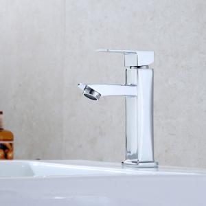China Square Stylish Bathroom Vessel Sink Faucet Brass Cartridge Vanity Basin Taps wholesale