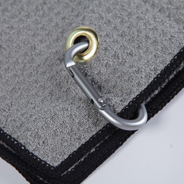 Easy Carrying Black Microfiber Golf Towel Microfiber Waffle Weave Microfiber Towels