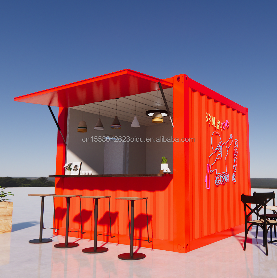 Supermarket Made of Galvanized Steel Square Tubes Main Structure for 20ft or 40ft Mobile Prefabricated Foldable House