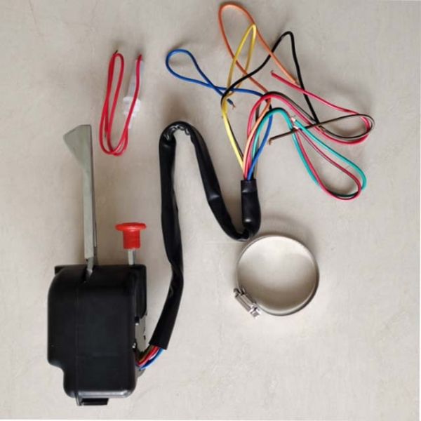 Black Universal Hot Rod Chrome Column Mount Turn Signal Switch with Hazard Knob and OEM Standard Size