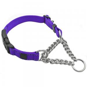 China Stainless Steel Chain Nylon Martingale Dog Collar Sturdy 7 Colors Option on sale