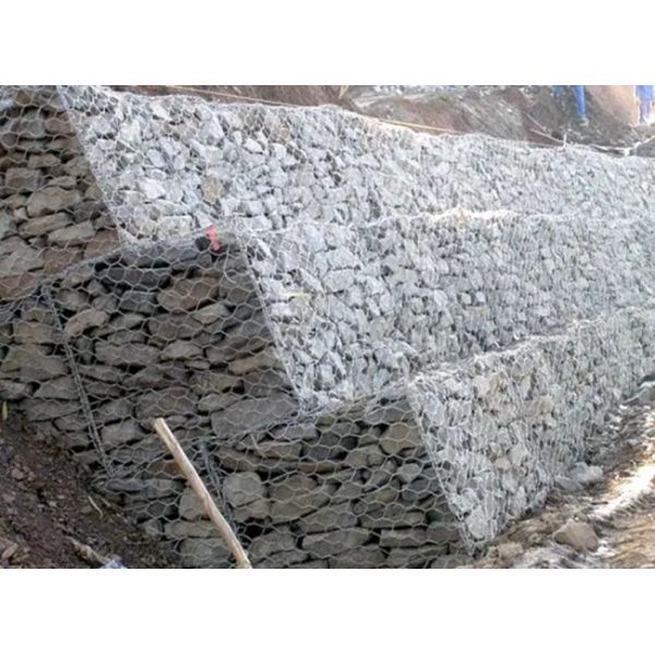 Gabion Basket Hexagonal Woven Wire Mesh For Stone Loading For Bank Slopes Protection Road Paving