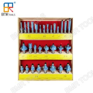 China Industrial Quality 30pcs Wooden Box Packed 1/2 Shank Carbide Multi-Purpose Router Bit Set wholesale