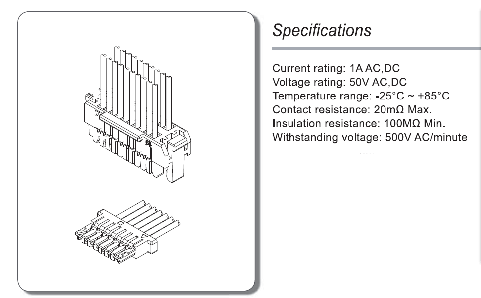 White 1.00mm Circuit Wire Connectors Housing With PA66 Materials