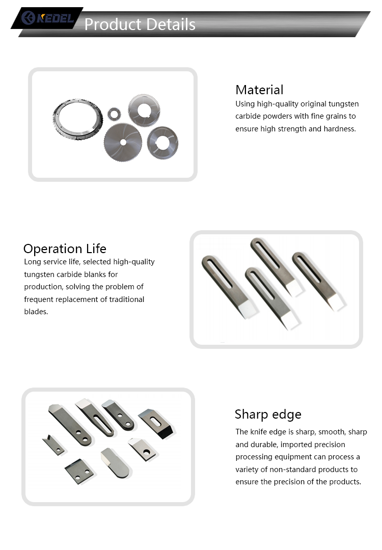 Tungsten Carbide Packing Tooth Knife 6 Months Warranty High Cutting Efficiency