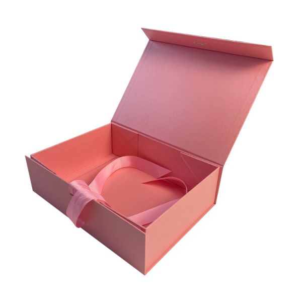 Custom Gift Packaging Box Collapsible Folding Magnetic Gift Box With Ribbon