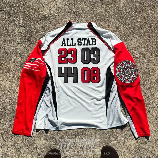 Custom Sublimation Long Sleeve Soccer Jerseys Polyester Shirt Lightweight Anti Bacterial