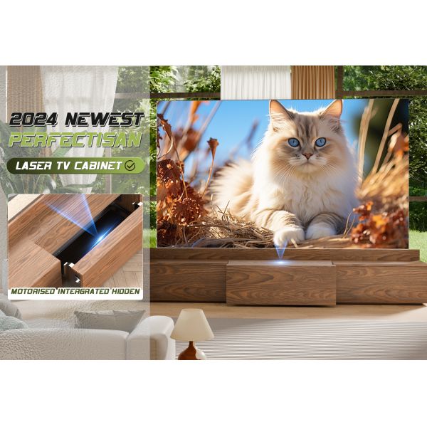 Motorized Laser TV Cabinet Modern Living Room UST Smart TV Cabinet UST Projector Cabinets Intelligent