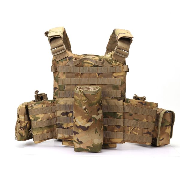 Camouflage Tactical Combat Vest 1000D Fabric Multifunctional for CS Field Protective