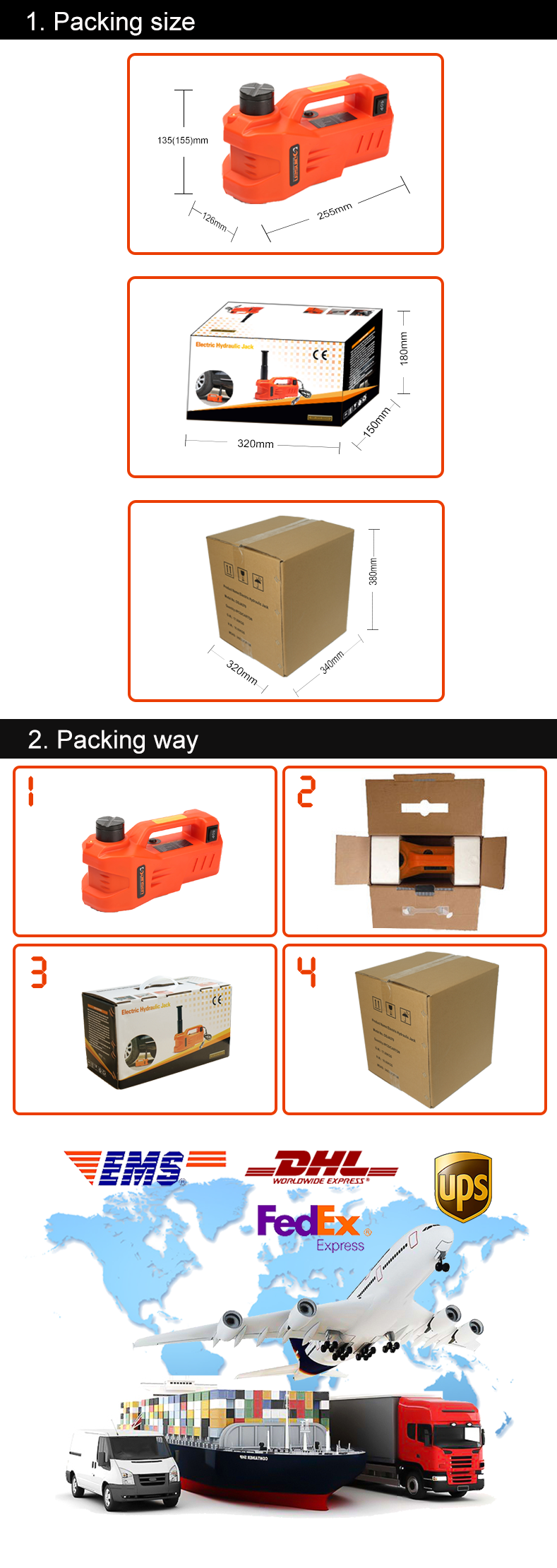 12V Electric Hydraulic Car Jack, Hydraulic Jack With Pressure Gauge RoHS