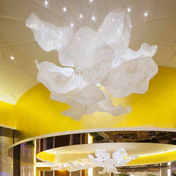 Ballrooms Woven Net Beautiful Crystal Large Chandelier Elegant Luxury Stunning