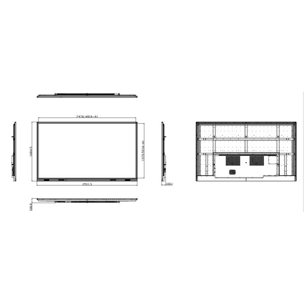 Interactive Flat Panel Displays 110 Inch Large Screen Android OPS PC USB HDMI TYPE-C Connection Ports All in One 50 Touch Points Wall Type Mobile