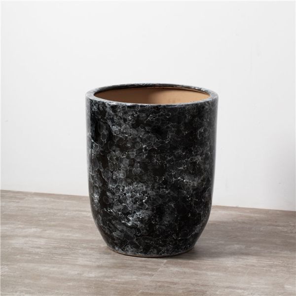 Wholesale Modern Home Hotel Corridor Decoration Flower Pots Large Black Ceramic Garden Pots & Planters