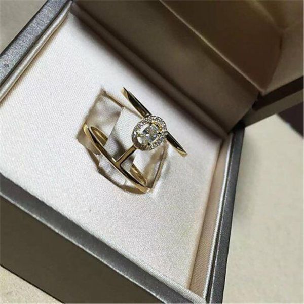 Luxury jewelry Mk diamond ring 18k white gold yellow gold rose gold diamond ring Real low price and high quality jewels