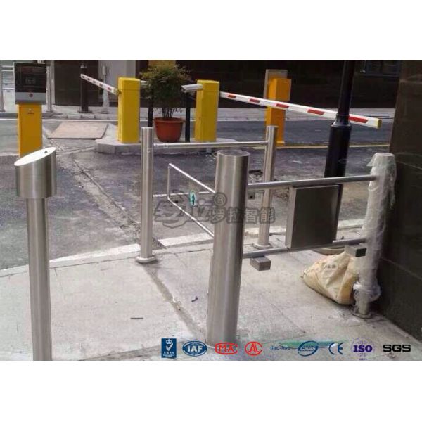 Double Core Biometric Pedestrian Security Gates Stainless Steel With Access Control