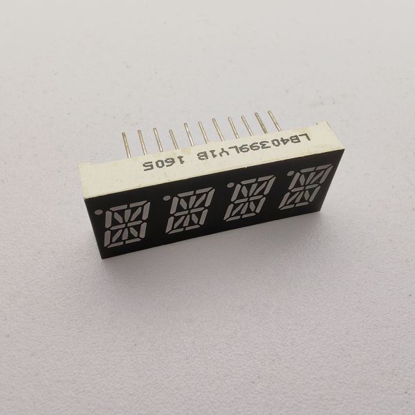 Ultra Bright Yellow 4 Digit 16 Segment Alphanumeric LED Display for Instrument Panel
