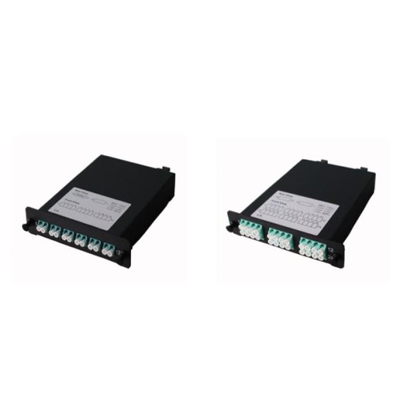 Fiber optic cassette module 12/24 Port multimode 10G OM3 preloaded with MPO MTP to LC fanout cable patch cord