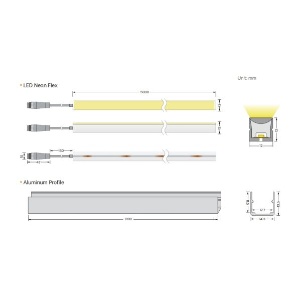CV And DMX512 Top Bend LED Neon Strip Flex Light 24V Excellent Flexibility LED Lighting