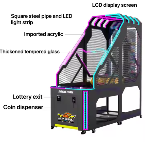 Commercial Foldable Electronic Basketball Shoot Game Machine Basketball Shooting Simulator Arcade Machine