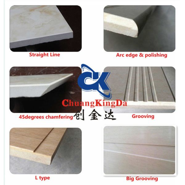 Ceramic Tile Te Edge Polished Machine Squaring Chamfering Edge rounding Polishing Slot 45degree chamfering polishing CKD