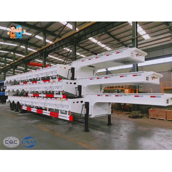 14M 40T-60T Heavy Duty Low Bed Trailers For Transport Construction Machine