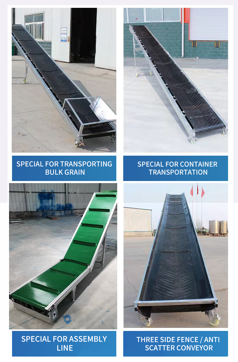 High Quality Folding Industrial Inclined Belt Conveyor Mobile conveyor belts are used in industrial production Loading & Unloading for efficient,