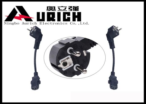 Quality Europe Standard Refrigerator Power Cord With Two Round Prong Schuko Plug for sale