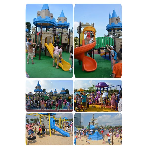 Durable Sun Proof Safety Plastic Amusement Park Toys slide For Kindergarten