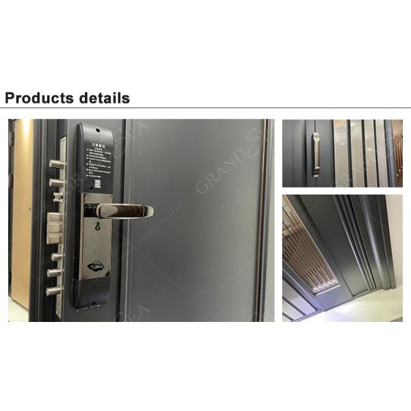 2023 New Listed Modern Style Double Leaf Safety Emergency Exit Metal Door Fire Rated Strong Stainless Steel Door