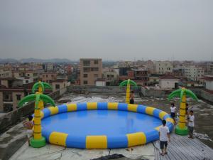 China 10m Diamter Round Inflatable Kids Pool with Palm Trees wholesale