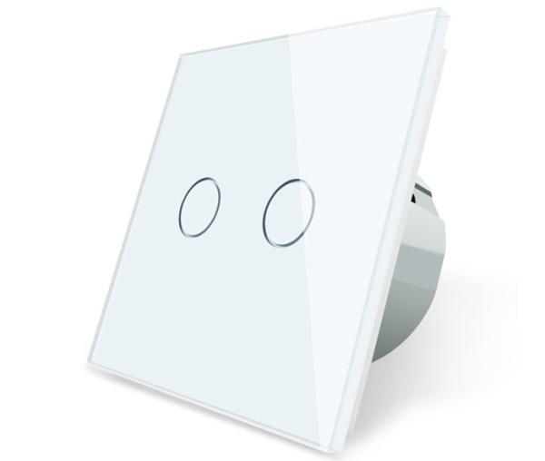 Quality Tempered Glass Touch Light Smart Home Wall Switch 220V 300W 60mm hole distance for sale