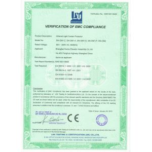 SHANGHAI SUNNY ELEVATOR CO.,LTD Certifications