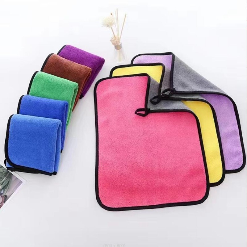China Customizable Microfiber Auto Drying Towels Thick Colar Fleece Convenient wholesale