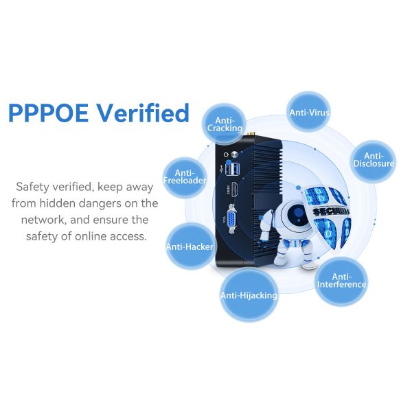 4 LAN DDR3L Firewall Router Fanless Mini PC Intel Celeron Series J1900