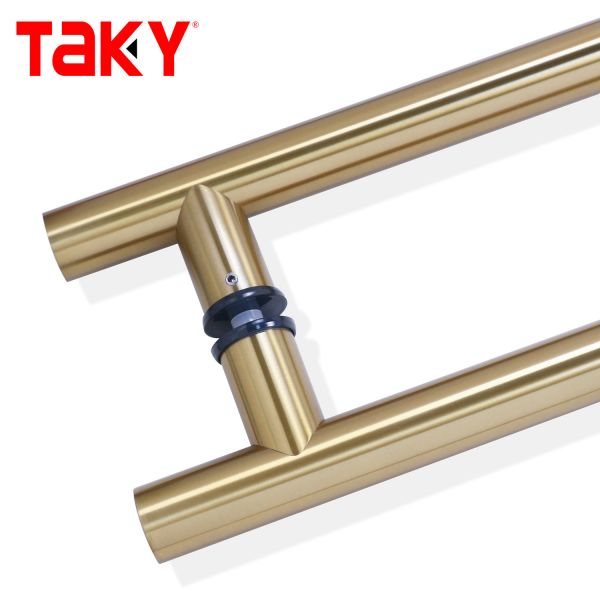 Luxury H Type Stainless Steel Entrance Frameless Door Handles Lockable Glass Door Handle