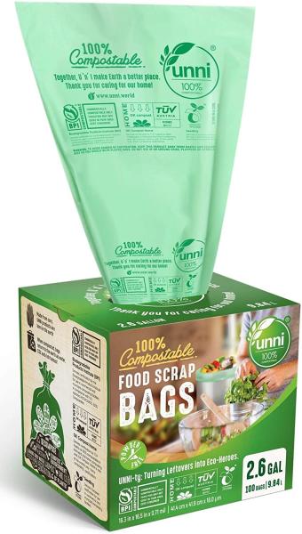 Quality BPI Food Scrap PBAT 1C Print Biodegradable Plastic Bag for sale