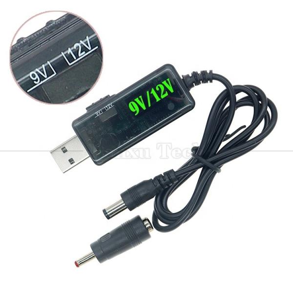 Quality 1m Drok 5V USB to Boost 9V 12V Step Up Multi Output DC Converter Cable for Router Modem for sale