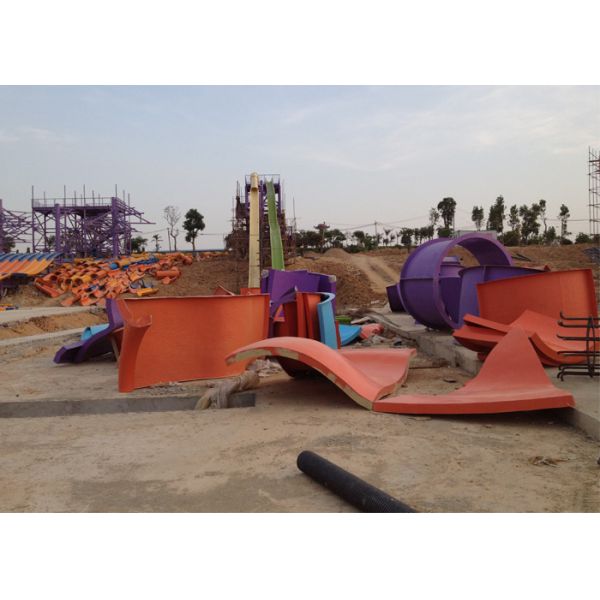 Fiberglass Water Park Slide , Indoor Middle Behemoth Slide For Adult