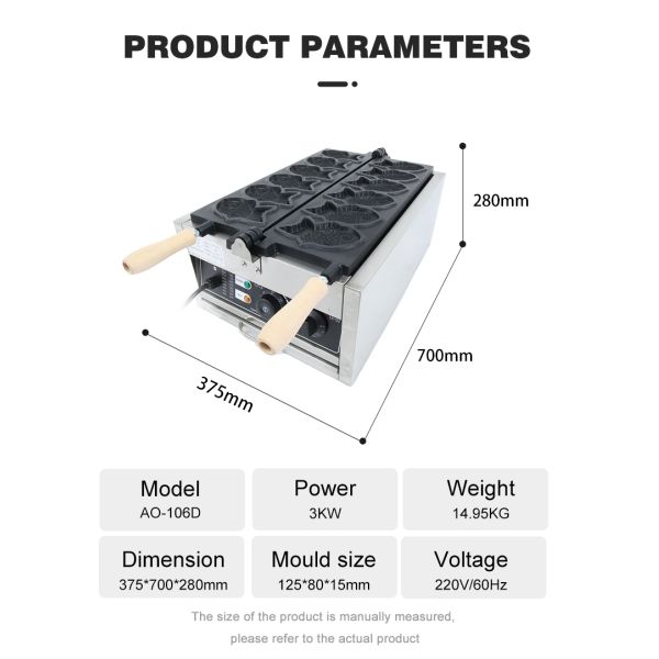 Korea Fish Taiyaki Machine 6pcs Waffle Fish Maker with in 2023 Year