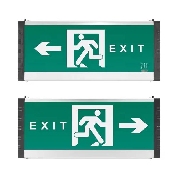 3W LED Fire Sign Emergency Indicator Wall Mounted Exit Light With Iron Sprayed Sheet ABS And Glass